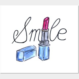 Smile lipstick red makeup artist Posters and Art